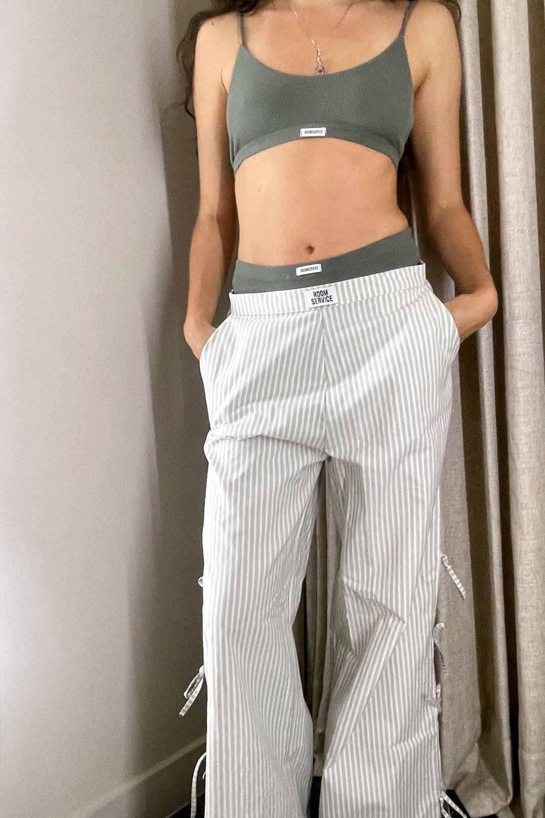 Pantalón Celia Rayas Verde