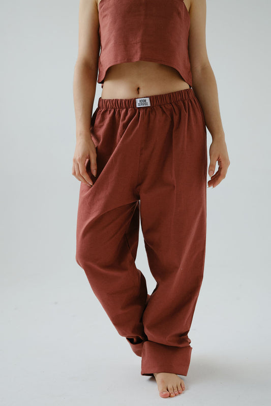 Pantalon Celia Algodón Burgandy